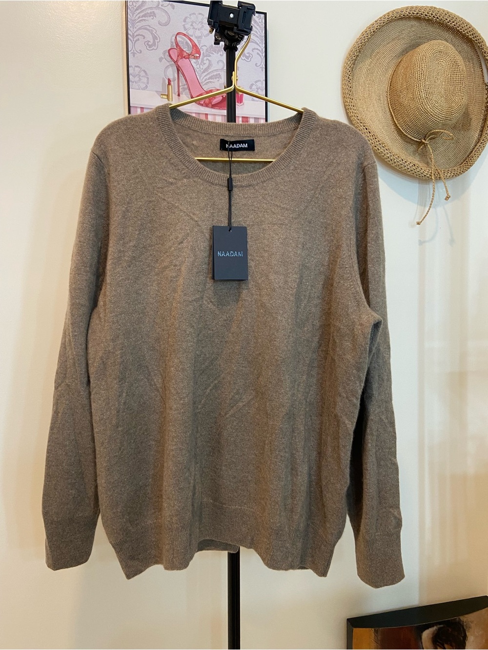 Cashmere Women Crewneck Sweater - Taupe Brown